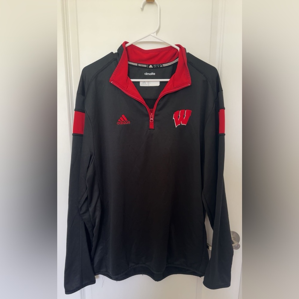 Adidas Climate Men’s Lg Wisconsin badger Quarter-Zip Pullover